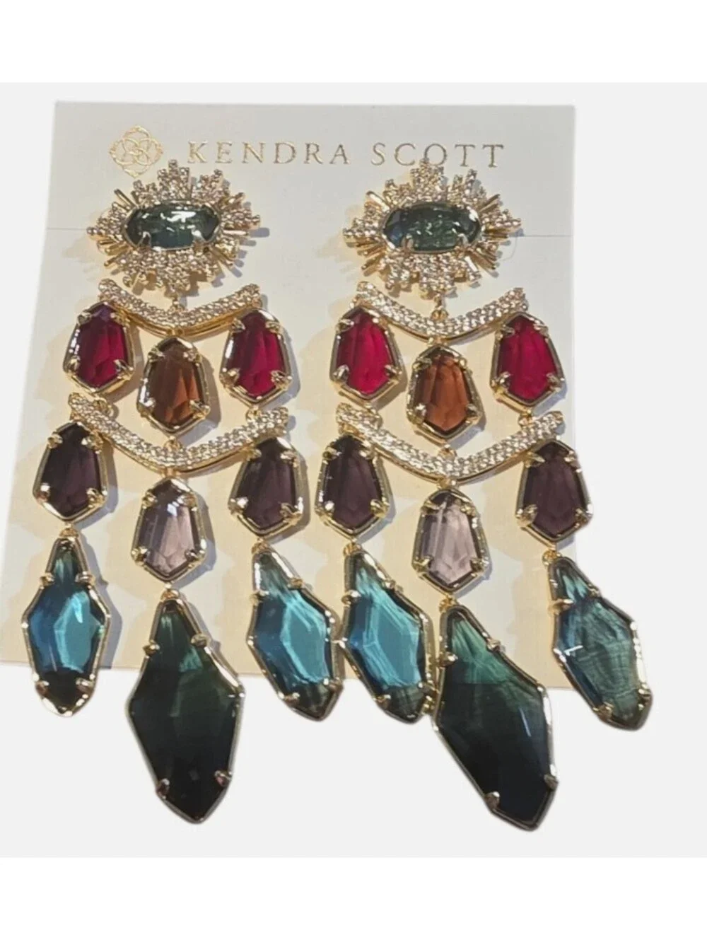 Kendra Scott Alexandria Gold Statement Earrings Multi
